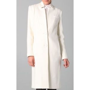 Yigal Azrouël Women's White Double Faced Wool Coat (size 8)